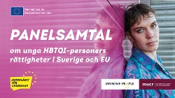 Panelsamtal om HBTQI-personers rättigheter i Sverige och EU. Bild: MUCF