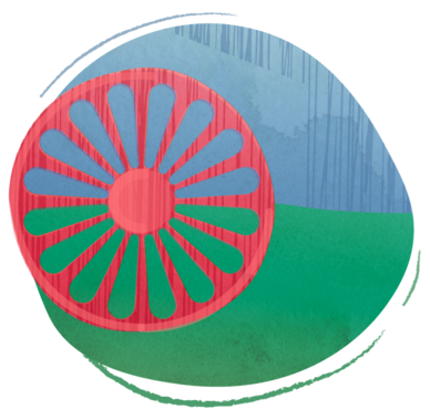 Motiv från romska flaggan. Illustration: Geektown