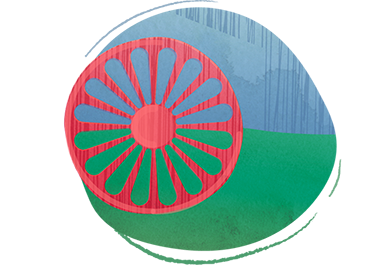 Motiv från romska flaggan. Illustration: Geektown