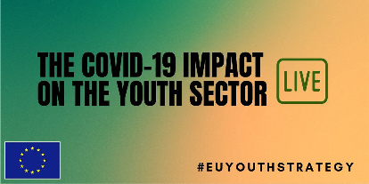 Bild med texten The Covid-19 impact on the youth sector. 