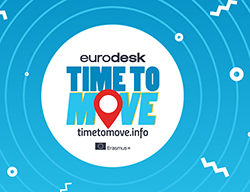 Logga med text: Eurodesk Time to Move