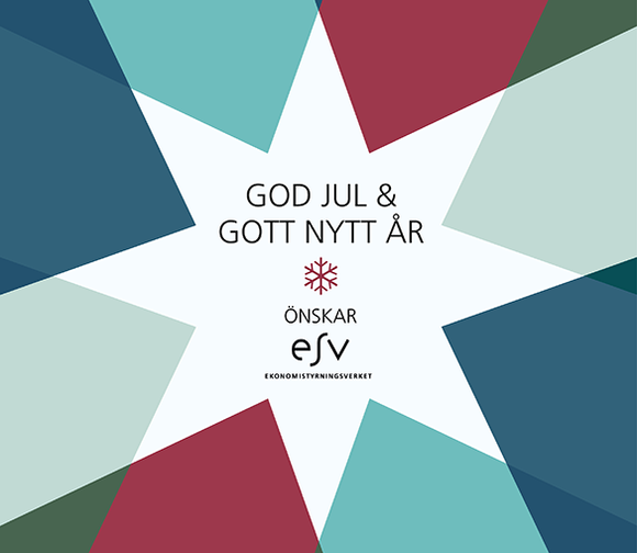 Julkort med texten God jul och gott nytt år önskar ESV.