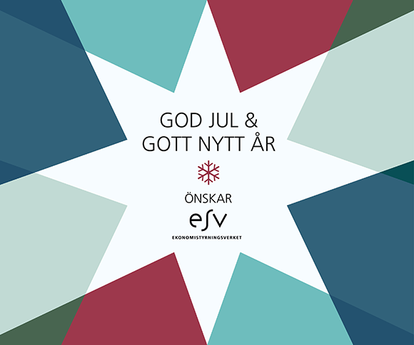 Julkort med texten God jul och gott nytt år önskar ESV.