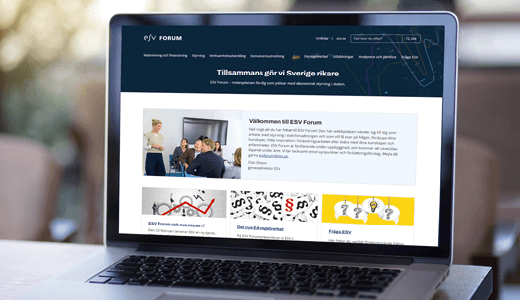 Dator med ESV Forum på skärmen.