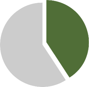 Cirkeldiagram som visar två delar, 59 respektive 41 procent.