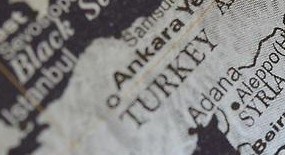 Karta över en del av Turkiet
