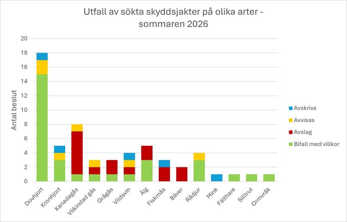 Utfall av sökta skyddsjakter 2026