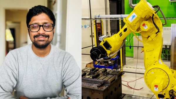 Vivek Patel samt en robot