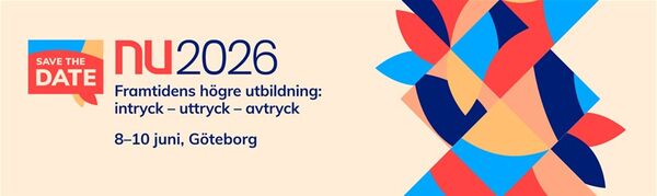 Färgglad informationsgrafik för evenemanget NU2026 i Göteborg, datum sparat, 8-10 juni.