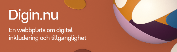 Digin.nu Banner med texten: En webbplats om digital inkludering och tillgänglighet