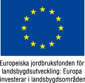 EU-flagga, logga för Europeiska jordbruksfonden för landsbygdsutveckling.