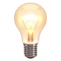 En tänd glödlampa