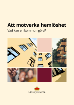 Rapportomslag med bilder på husfasader och en suddig bild på människor som håller fram en nyckel.