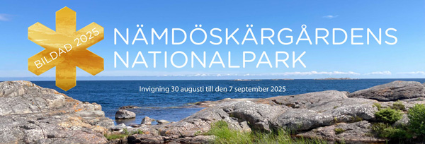 Invigning Nämdöskärgårdens nationalpark. Skärgård och horisont en sommardag samt en guldstjärna.