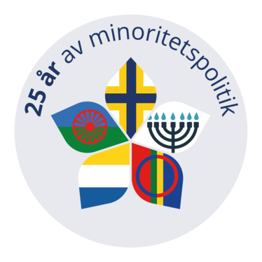 Logotyp: Minoritetsblomman - 25 år av minoritetspolitik