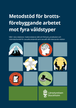 Informationsblad om metodstöd för brottsförebyggande arbete mot fyra våldstyper.