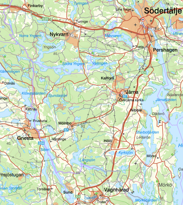 bilden visar veckans observationer av rovdjur söder om Stockholm