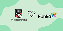 Trollhättan city heart Funka logos. Illustration