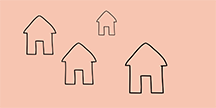 Several houses. Illustration