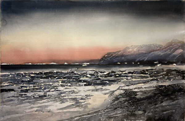 Lars Lerin, Snow hill II, 1989/2021.