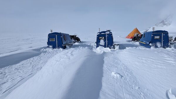 Fältläger i Antarktis