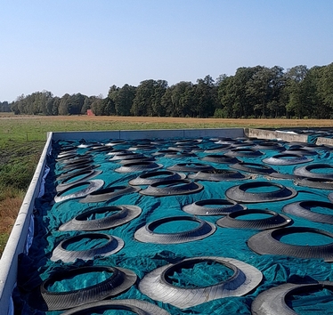 Plansilo med väl täckt ensilage.