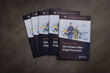 Broschyren "Om krisen eller kriget kommer". Broschyren "Om krisen eller kriget kommer".