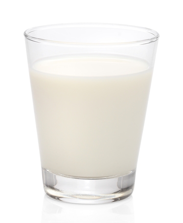 Mjölk i ett glas.