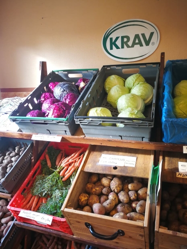 KRAV-grönsaker till försäljning. Foto: Länsstyrelsen.