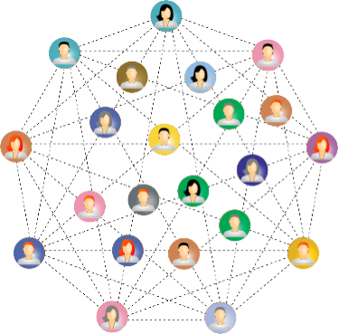 Illustration av ett nätverk.