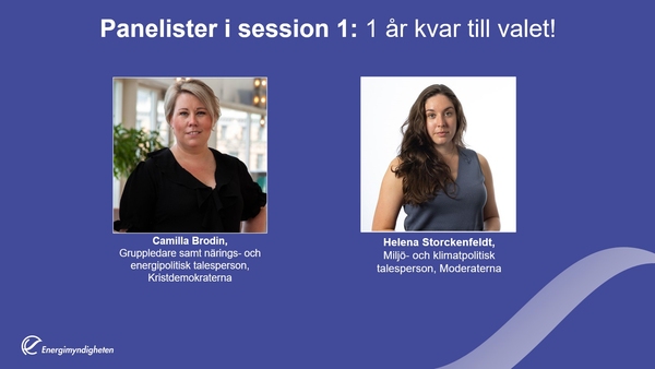 Fotografi på panelister i session 1: 1 år kvar till valet.
