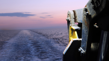 Detalj från skepp på hav