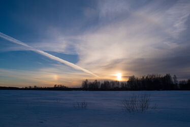 Dekorativ bild på vinterlandskap