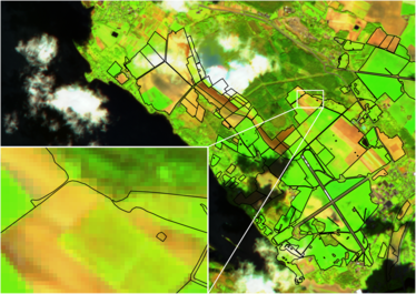 Satellitbilder som visar geografiska informationsdata.