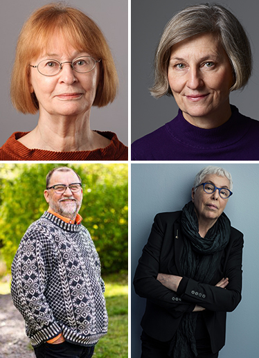 Fyra porträttbilder av de medverkande föreläsarna på jämställdhetsdagen