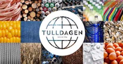 Collage av olika handelsvaror med texten "TULLDAGEN SCANDINAVIA".