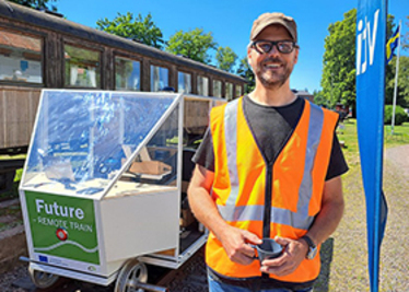 Project leader and VTI researcher Tomas Rosberg just before field testing in Vadstena kicked off. Photo: Mikael Sönne