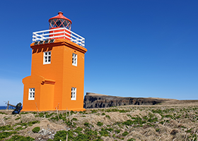 Málmeyjarviti Lighthouse on the Island Málmey in Skagafjörður.