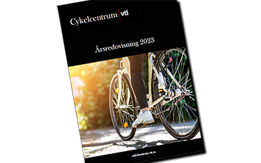 Framsida på Cykelcentrums Årsredovisning 2023. Omslagsfoto: Andrey Popov / Mostphotos.com