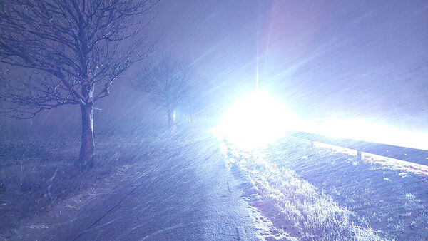 Bländning av cyklist på cykelbana. Foto: Johan Egeskog