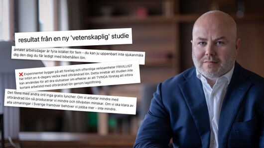 Svenskt Näringsliv kritiserar positiva resultat av fyradagarsvecka