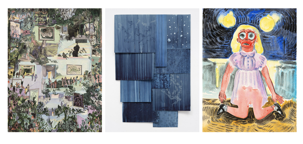 Foto: Peter Köhler, Verdant Arcanum, 2025 / Johan Thurfjell, Vertical Shroud, 2023 / Vanessa Baird, Från serien Behind Lined Curtains, 2020–2024