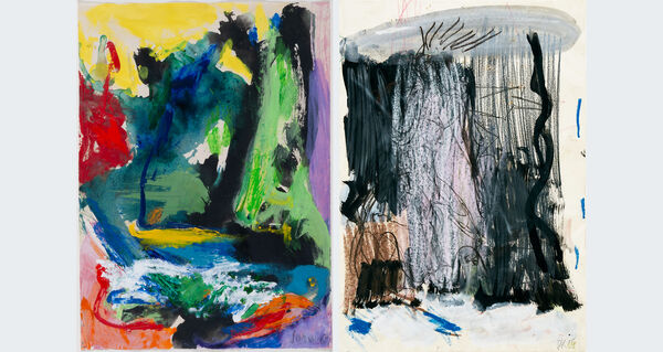 Asger Jorn, Utan titel, 1967 © Donation Jorn, Silkeborg/Bildupphovsrätt 2026 | Per Kirkeby, Utan titel, 1985. Collection de Bueil & Ract-Madoux © Per Kirkeby Estate