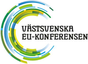 Logotyp för Västsvenska EU-konferensen med färgglada cirklar.