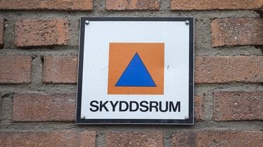 Foto på skyddsrumsskylt
