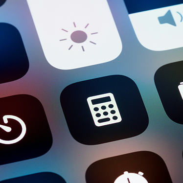 Buttons on a mobile device. Photo.