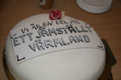 Tårta med Ett jämställt Värmland.