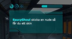 Dataskärm som visar meddelande.