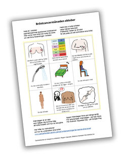 Informativt blad med tips och övningar för att stötta bröstcancermedvetenheten.