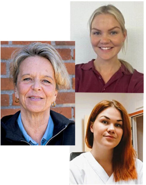 Kollage med tre porträtt av leende personer.